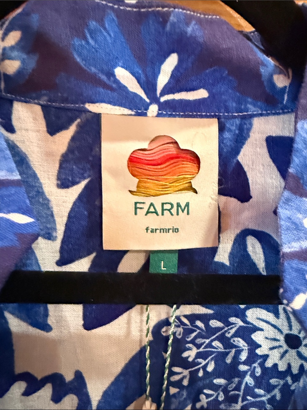 NWT! 💙 FARM Rio Flora Tapestry Linen-Blend Maxi Dress, Size L! - Picture 10 of 10